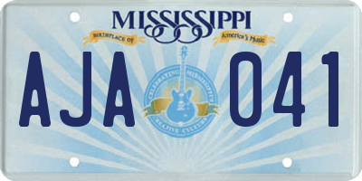 MS license plate AJA041