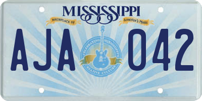 MS license plate AJA042