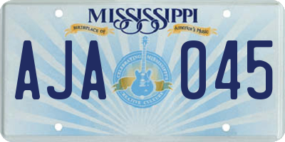 MS license plate AJA045