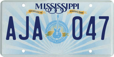 MS license plate AJA047
