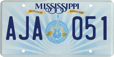 MS license plate AJA051