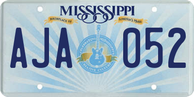 MS license plate AJA052