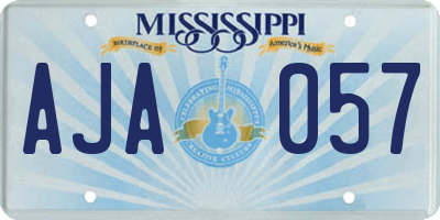 MS license plate AJA057
