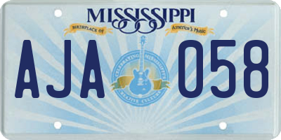 MS license plate AJA058
