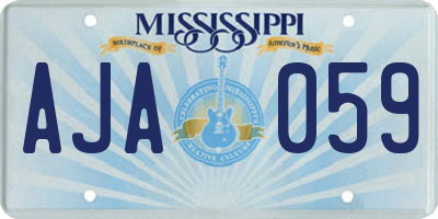 MS license plate AJA059