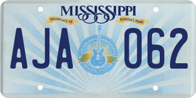 MS license plate AJA062