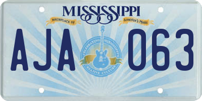 MS license plate AJA063