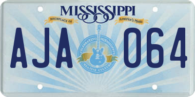 MS license plate AJA064