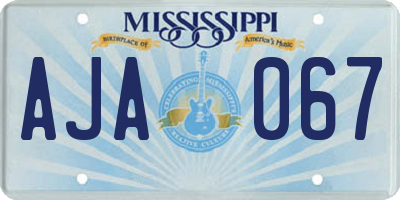 MS license plate AJA067