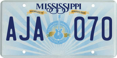 MS license plate AJA070