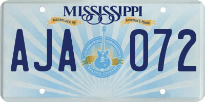 MS license plate AJA072