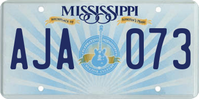 MS license plate AJA073