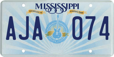 MS license plate AJA074