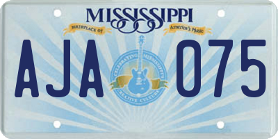 MS license plate AJA075