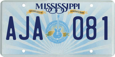 MS license plate AJA081
