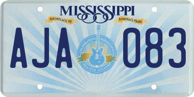 MS license plate AJA083