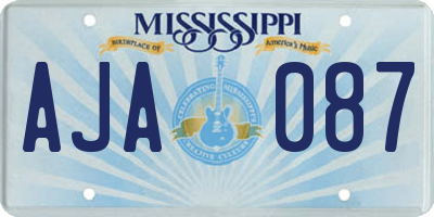 MS license plate AJA087