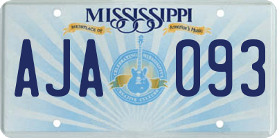 MS license plate AJA093