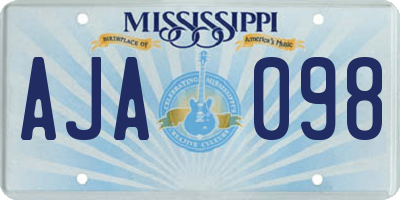 MS license plate AJA098