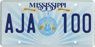 MS license plate AJA100