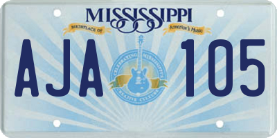 MS license plate AJA105