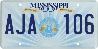 MS license plate AJA106