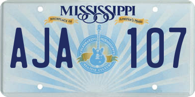 MS license plate AJA107