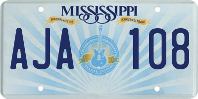MS license plate AJA108