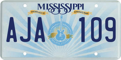 MS license plate AJA109