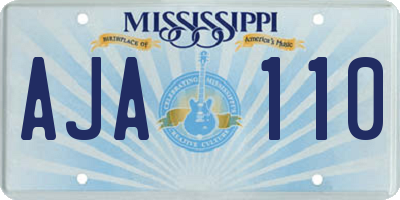 MS license plate AJA110