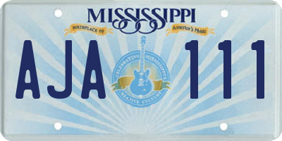 MS license plate AJA111
