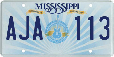 MS license plate AJA113