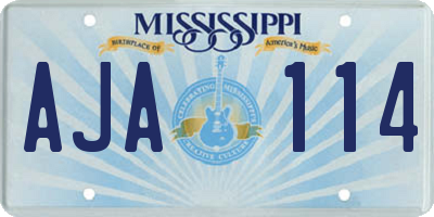 MS license plate AJA114