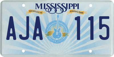 MS license plate AJA115