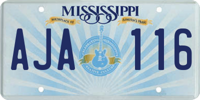 MS license plate AJA116