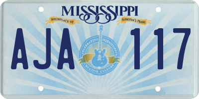 MS license plate AJA117