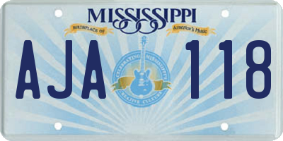 MS license plate AJA118