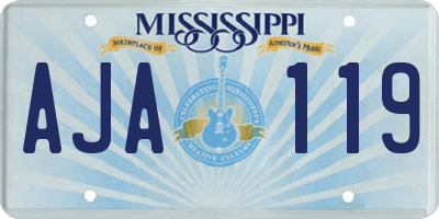 MS license plate AJA119