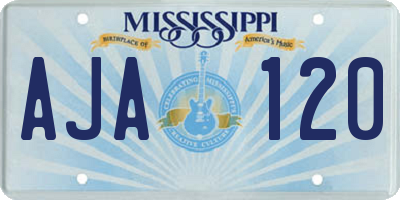 MS license plate AJA120