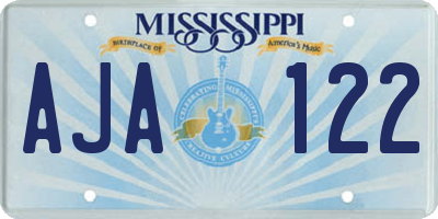 MS license plate AJA122
