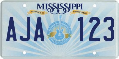 MS license plate AJA123