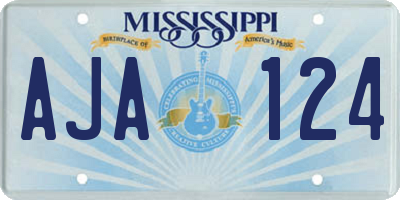 MS license plate AJA124