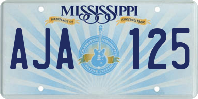 MS license plate AJA125