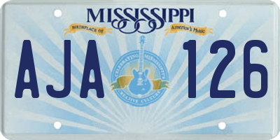 MS license plate AJA126