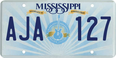 MS license plate AJA127