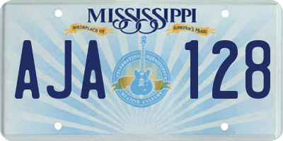 MS license plate AJA128
