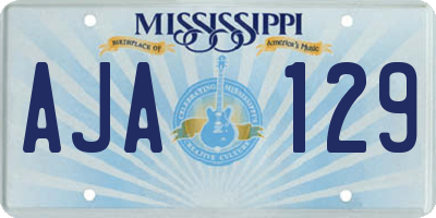 MS license plate AJA129