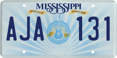 MS license plate AJA131