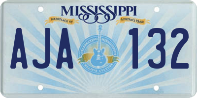 MS license plate AJA132