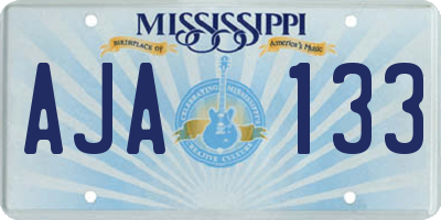MS license plate AJA133